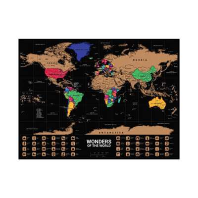 Customized luckies modernized life personalised scratch off world map poster